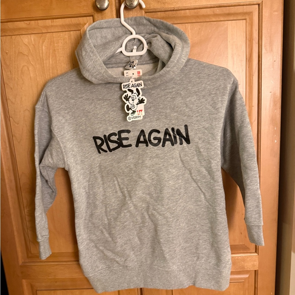 Uniqlo Gray Kids Hoodie with Cartoon Graphic